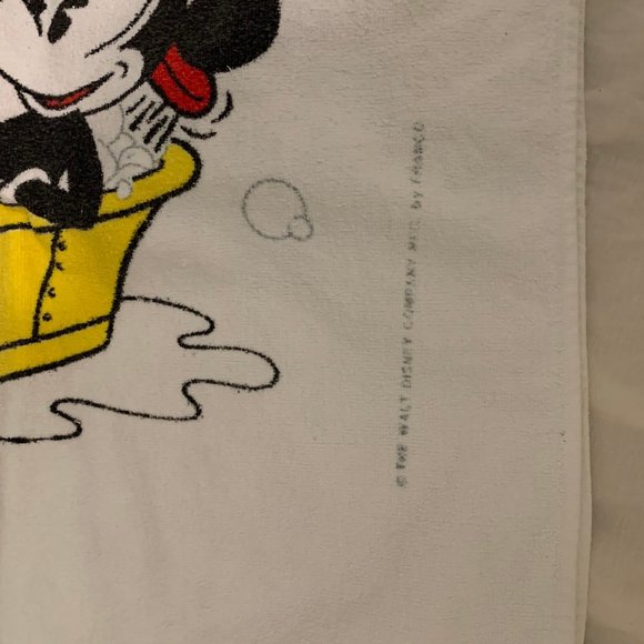 Vintage Disney Mickey Mouse in a bath rectangular towel bathmat hand towel baby - Picture 5 of 6